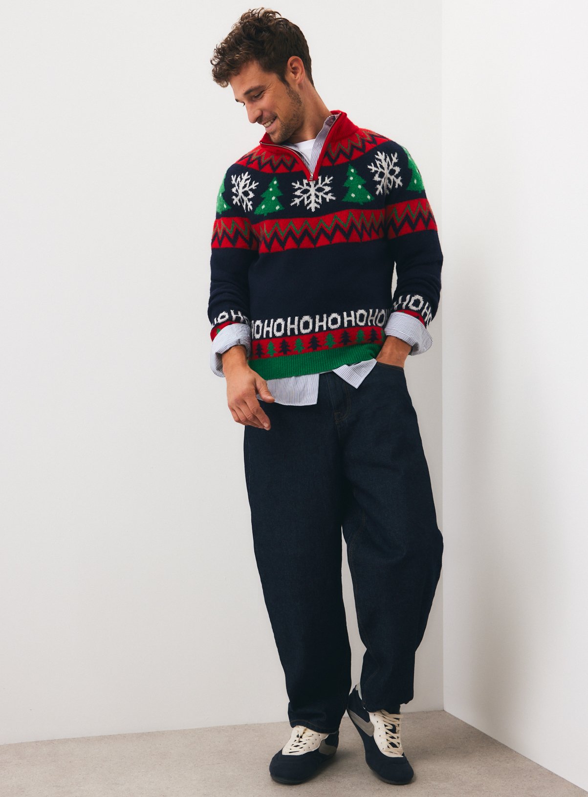 Family Matching Bright Fairisle Half Zip Jumper XXL - Image 2 thumbnail